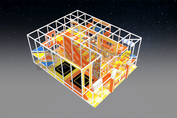 3D playground design layout and process illustration