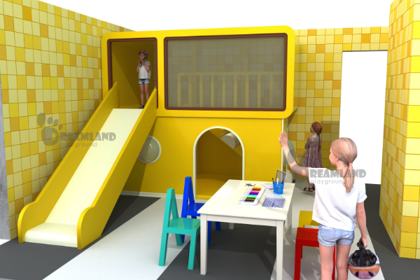 Daycare play area surface finishes and component specifications