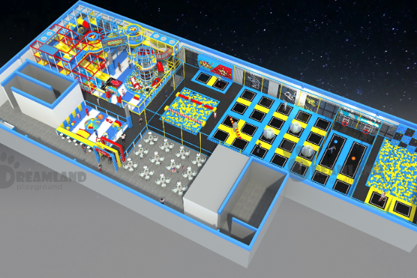 Indoor playground blueprint space planning