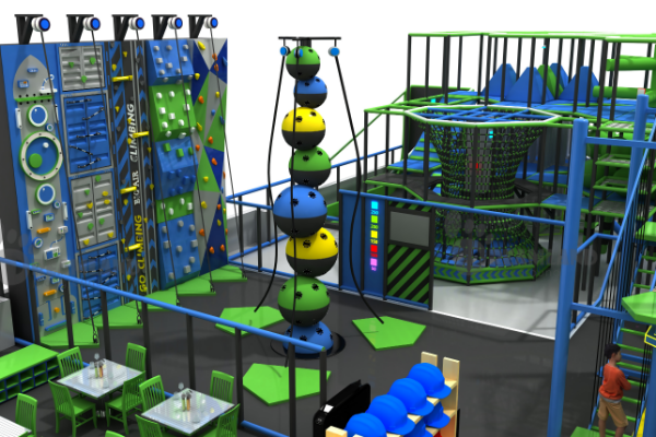 Indoor playground floor plan and structure design blueprint