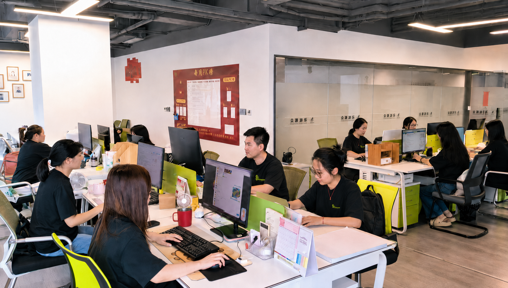 Design and sales floor where layouts and renders are produced