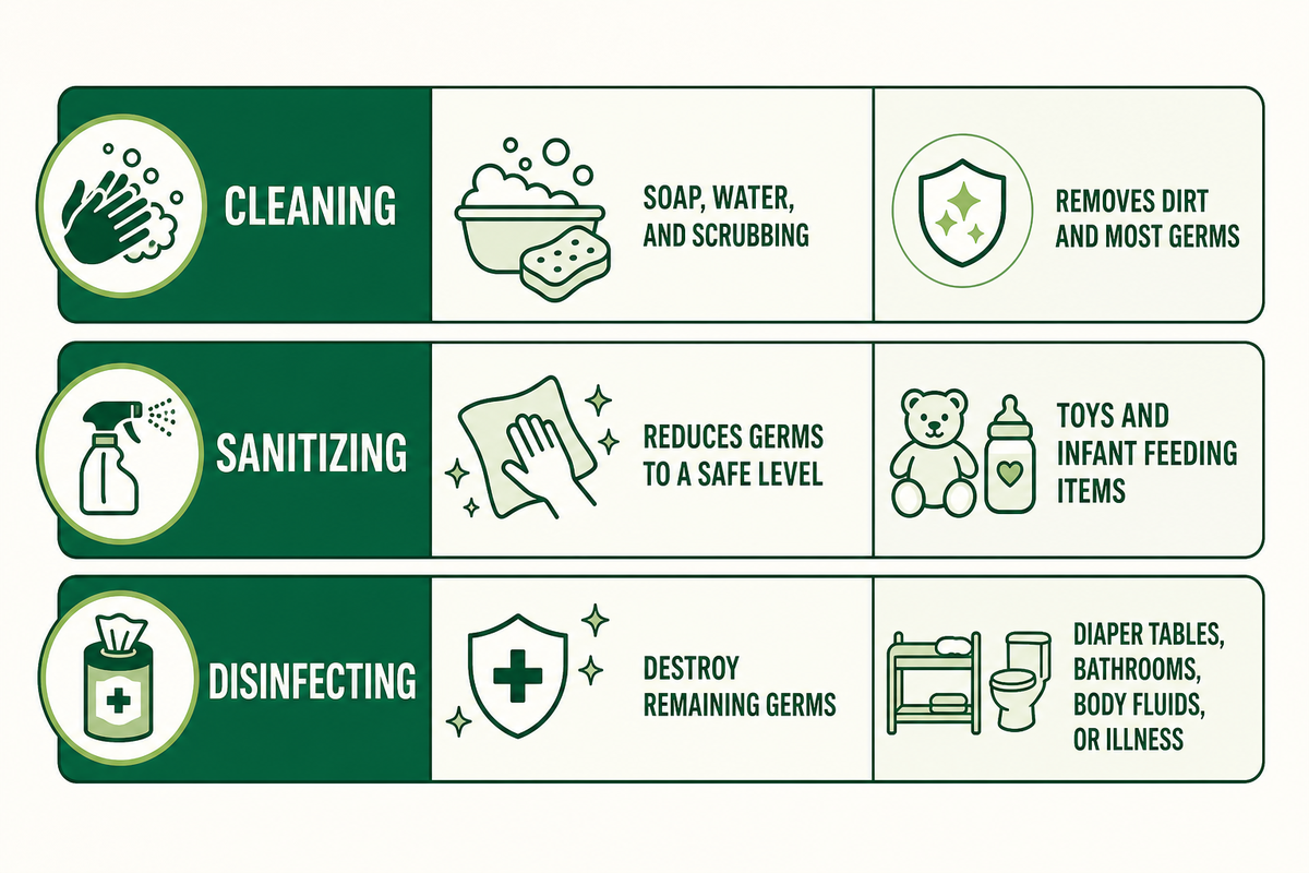 Hygiene Protocol: Cleaning, Sanitizing, and Disinfecting — DreamlandPlus
