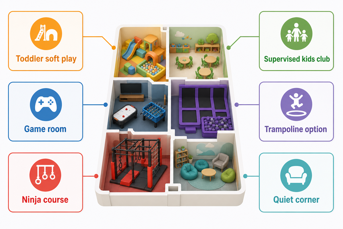 Kids Club, Soft Play, and Entertainment Room