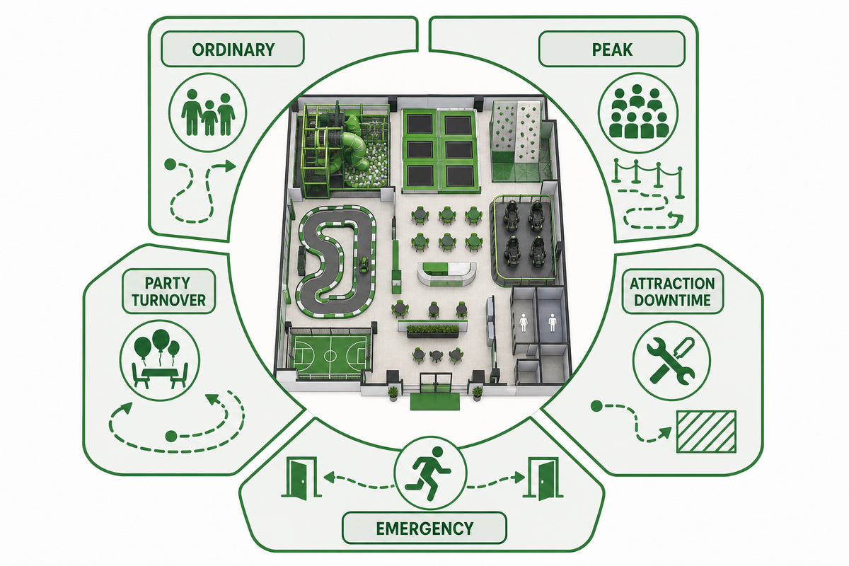 Define Demand Scenarios and Build the Attraction Mix — Dreamland Playground