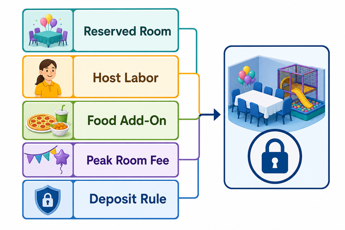 Party Packages: Price the Room, Staff, Food, and Weekend Slot — Dreamland Playground