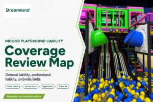 Indoor playground liability guide cover using Dreamland Playground project image context