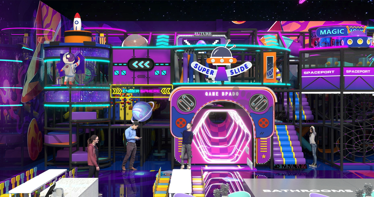 Mall entertainment zone 3D layout and planning process