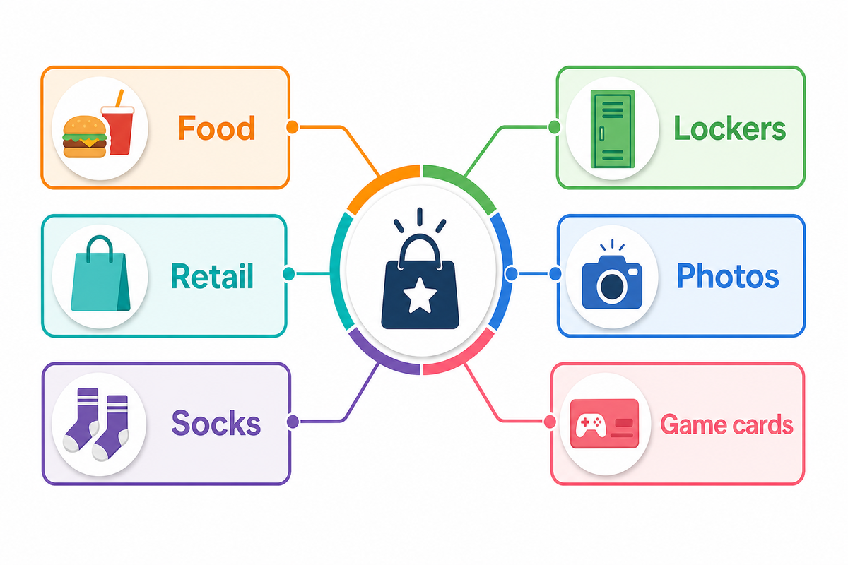 Add-On Revenue: Food, Retail, Socks, Lockers, Photos, and Game Cards — Dreamland Playground