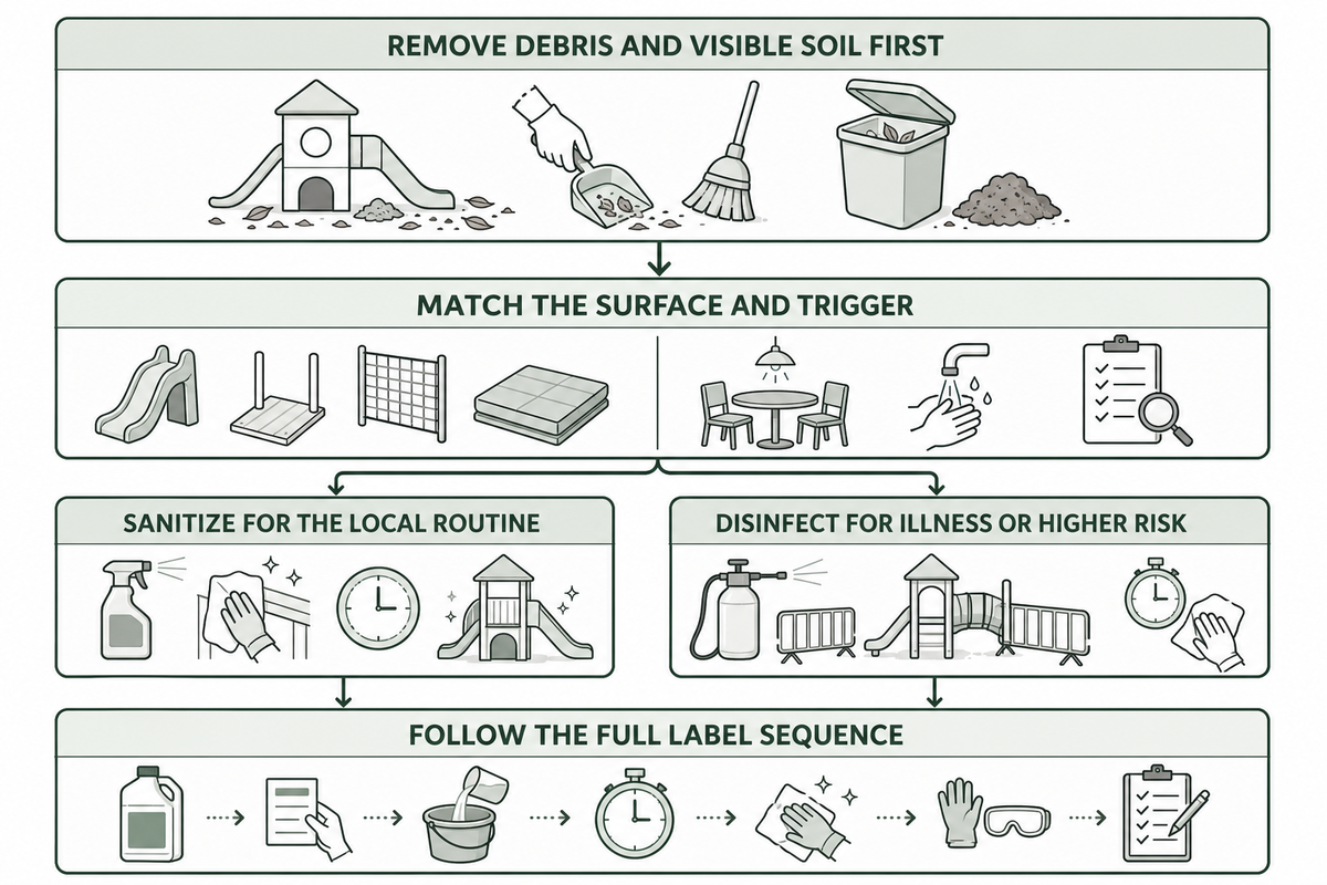 Know When to Clean, Sanitize, or Disinfect — Dreamland Playground