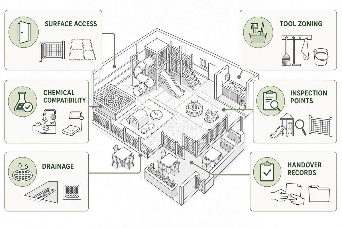 Plan for Cleanability Before Installation — Dreamland Playground